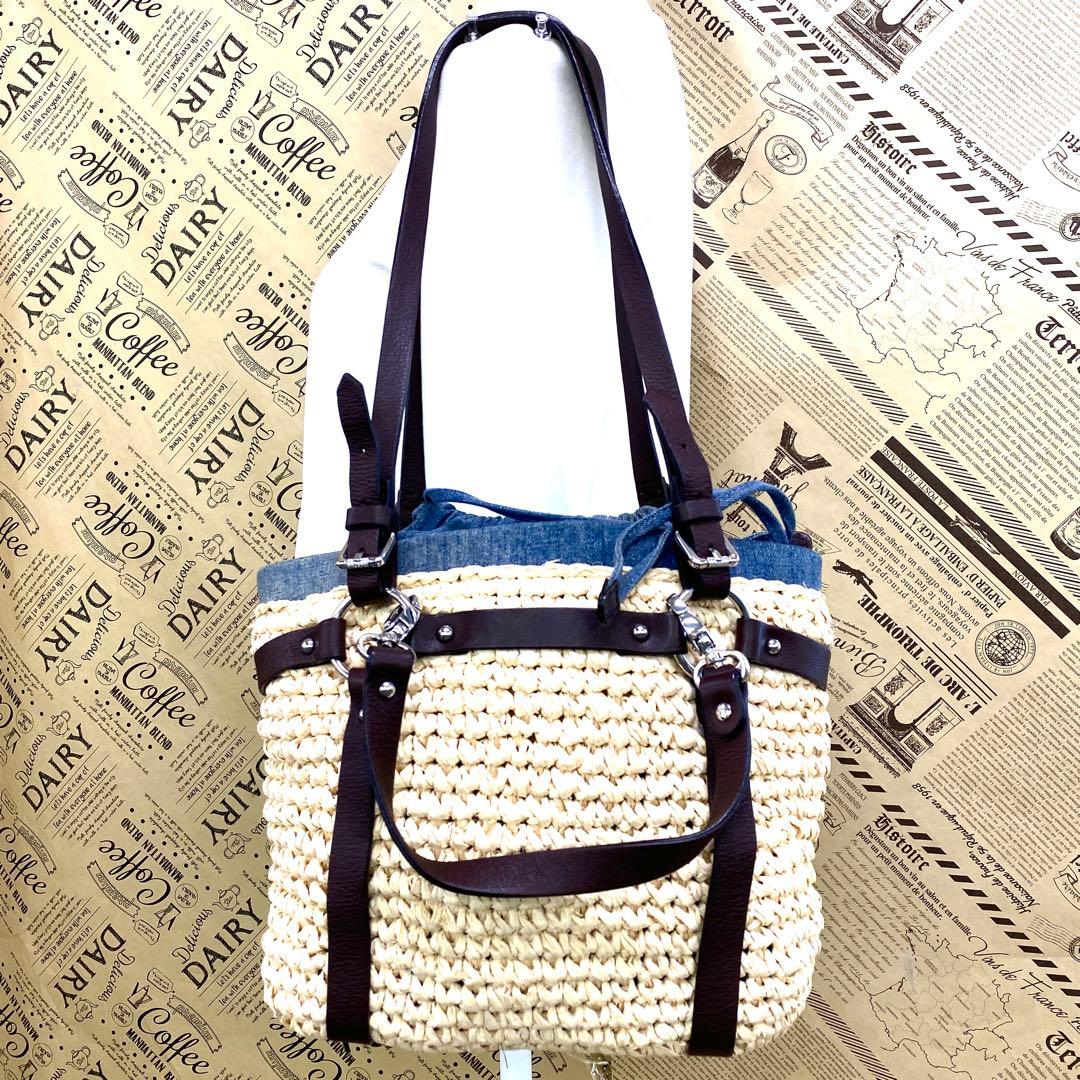 ディーゼル ハンド カゴバッグ デニム 巾着 旅行 ショルダー FT112