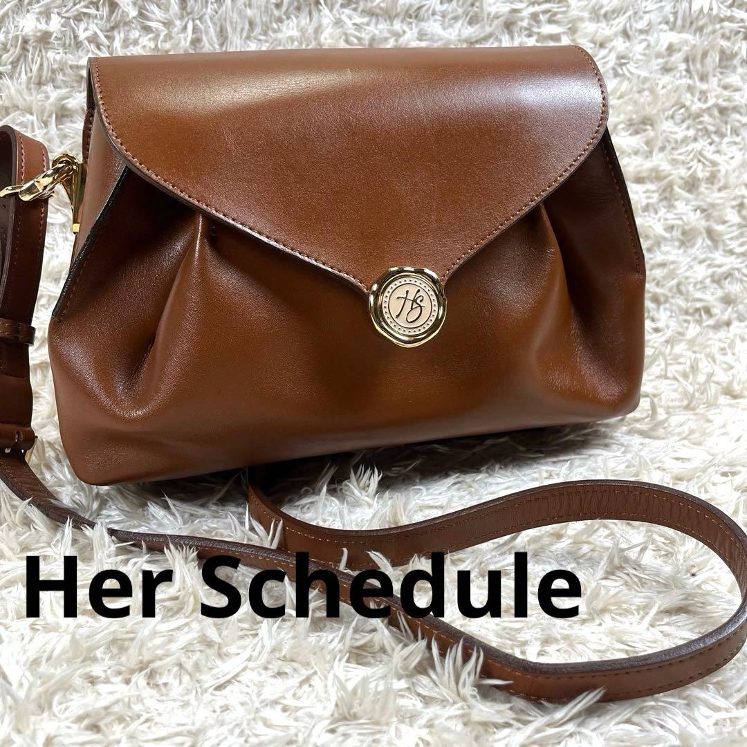 Her Schedule バースケジュール レザー ショルダーバッグ ブラウン