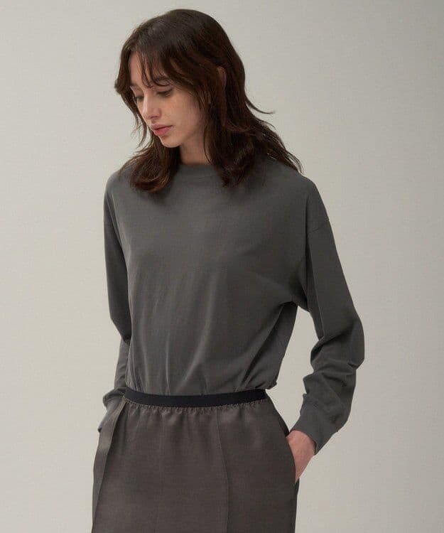【新品タグ付き】ATON ロングスリーブTシャツ チャコールグレー 38