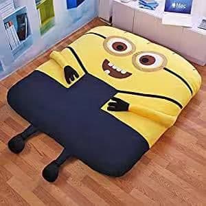 値下げ✿ミニオンシングル折りたたみベッド 寝袋 可愛デザふわふわ マットレス