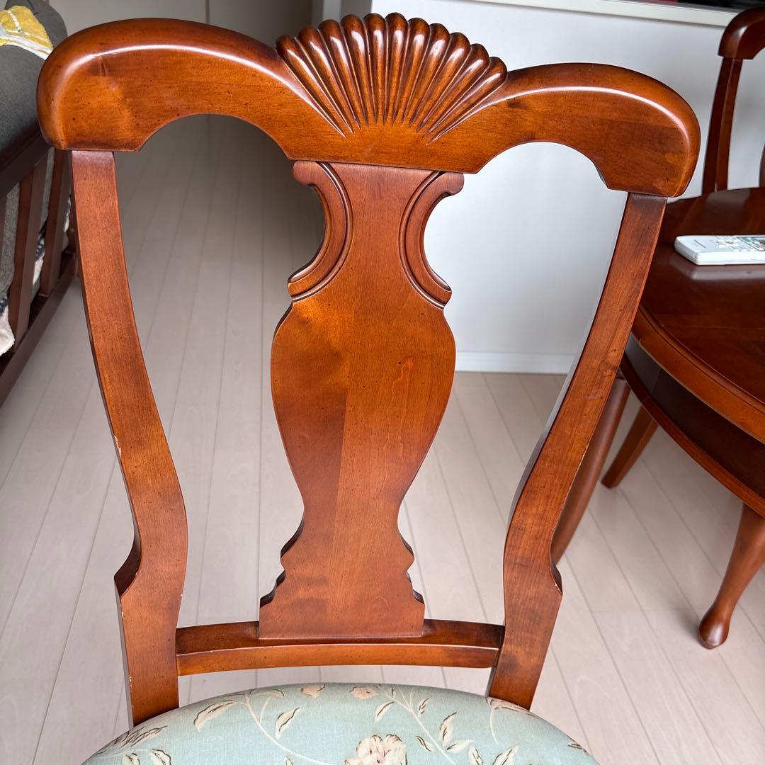 クラシックスタイル ダイニングチェア 水色