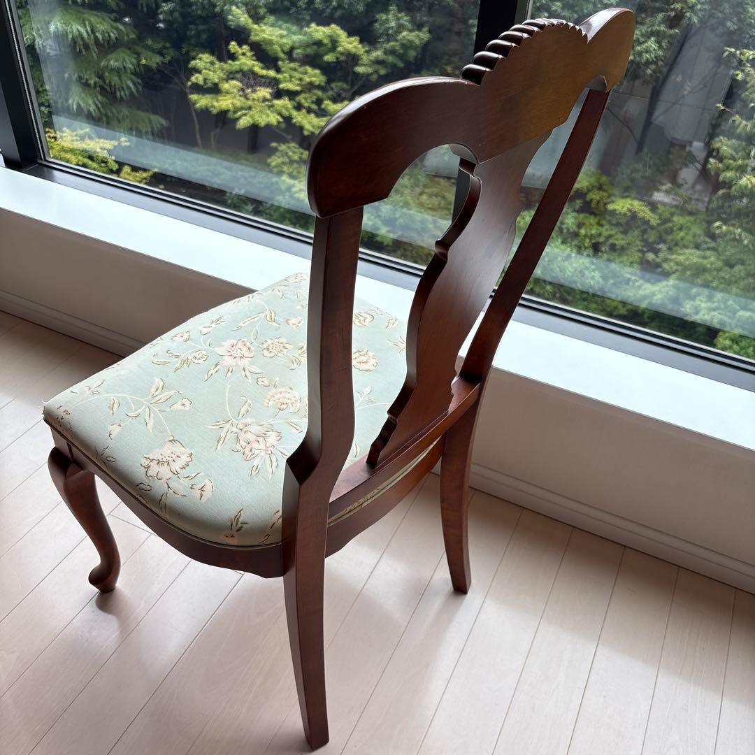 クラシックスタイル ダイニングチェア 水色