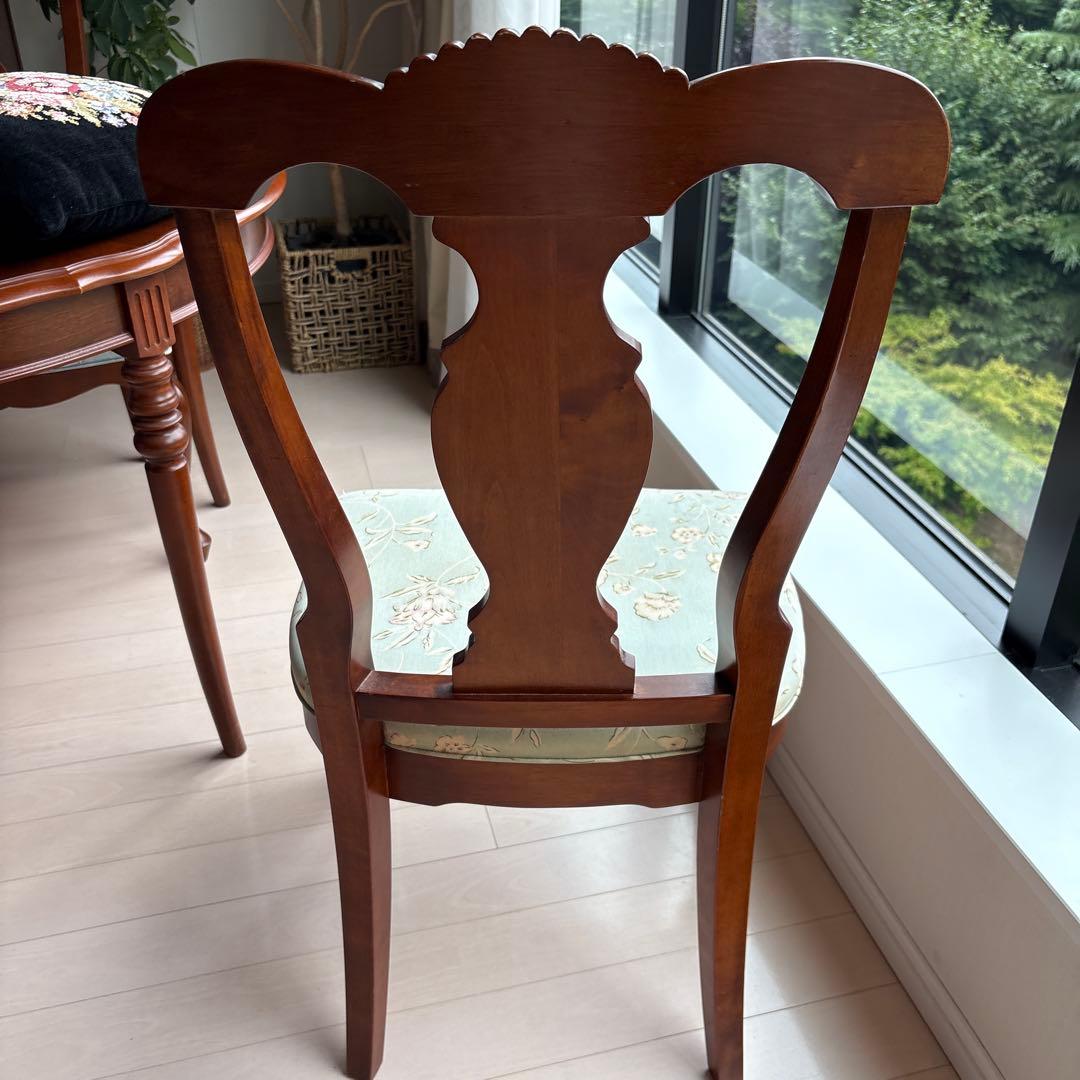 クラシックスタイル ダイニングチェア 水色