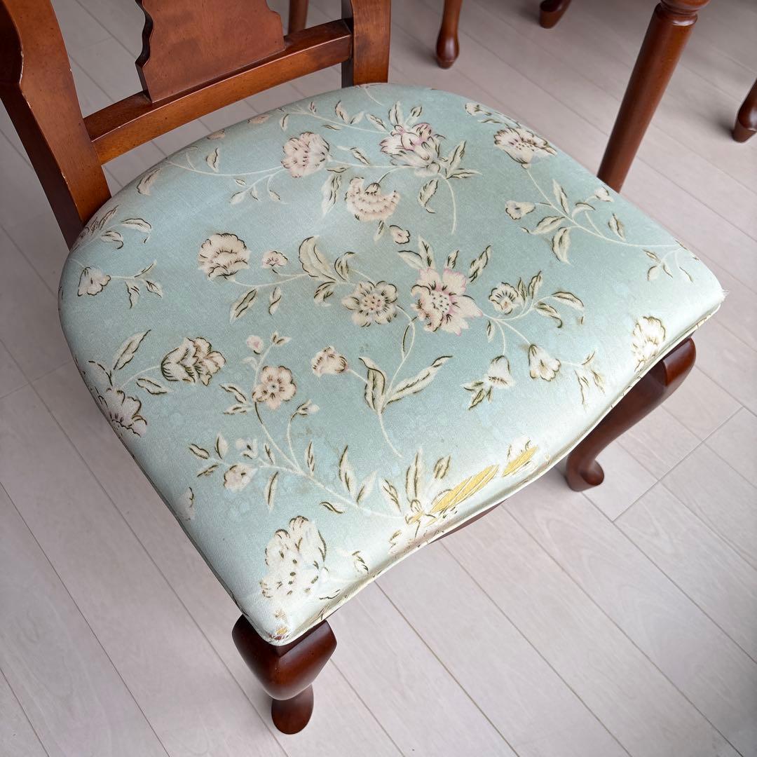 クラシックスタイル ダイニングチェア 水色