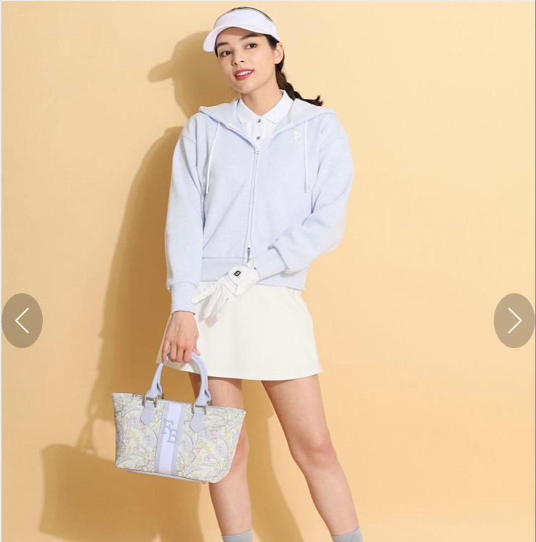 【新品タグ付き】パーリーゲイツ 総柄ロゴフルジップダンボールパーカー