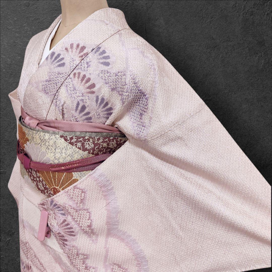 ❰6552❱ フルセット　訪問着　総絞り　袋帯　帯締め　帯揚げ　正絹　着物