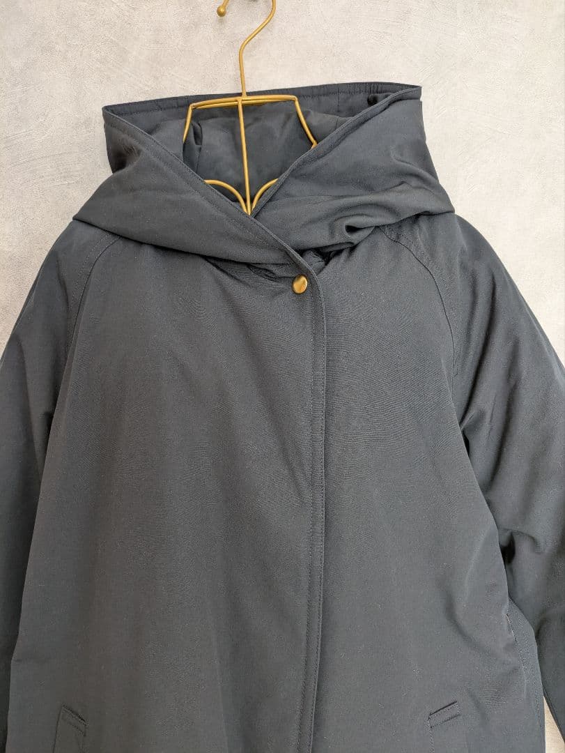 ★IEDIT イディット ロング丈 ダウンコート 撥水加工 ネイビー L