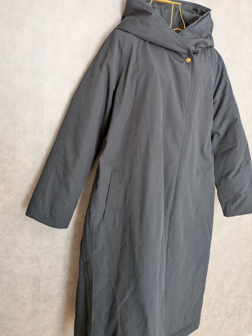 ★IEDIT イディット ロング丈 ダウンコート 撥水加工 ネイビー L