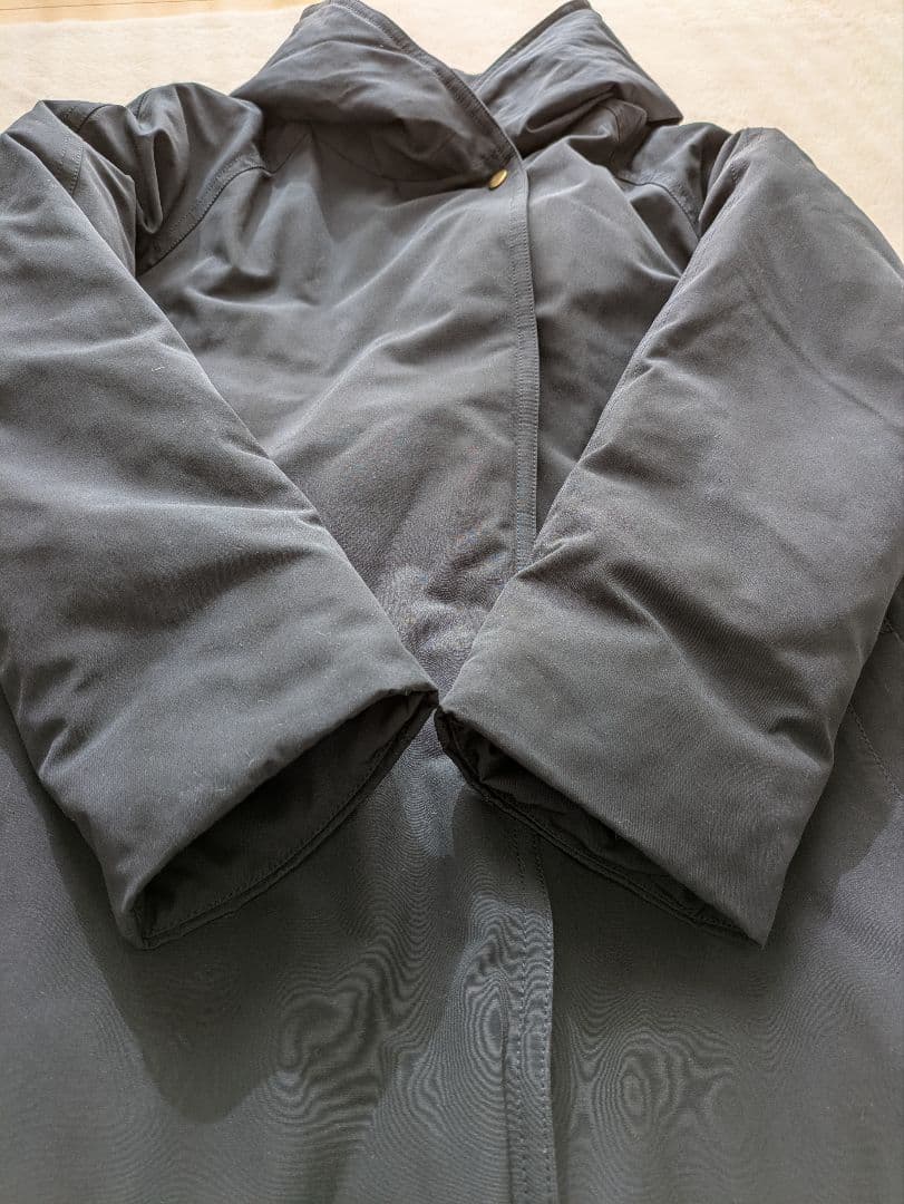 ★IEDIT イディット ロング丈 ダウンコート 撥水加工 ネイビー L