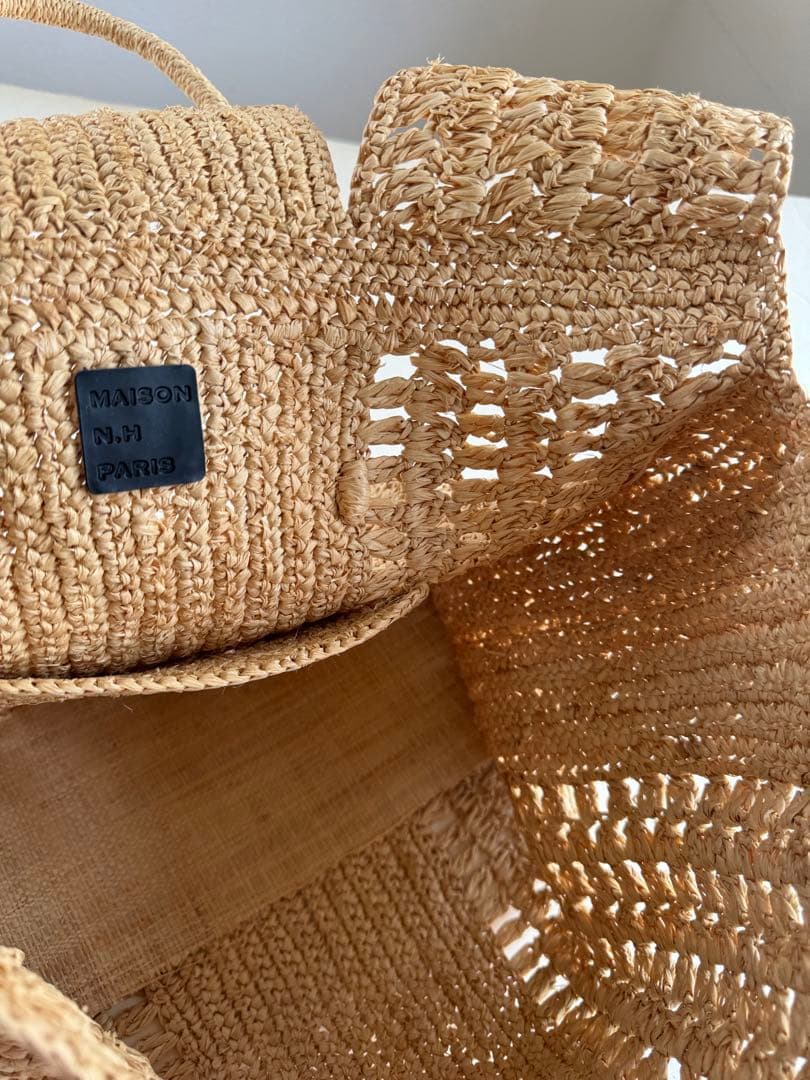 【MAISON N.H PARIS 】ラフィア ＤＡＨＬＩＡ　トートバッグ