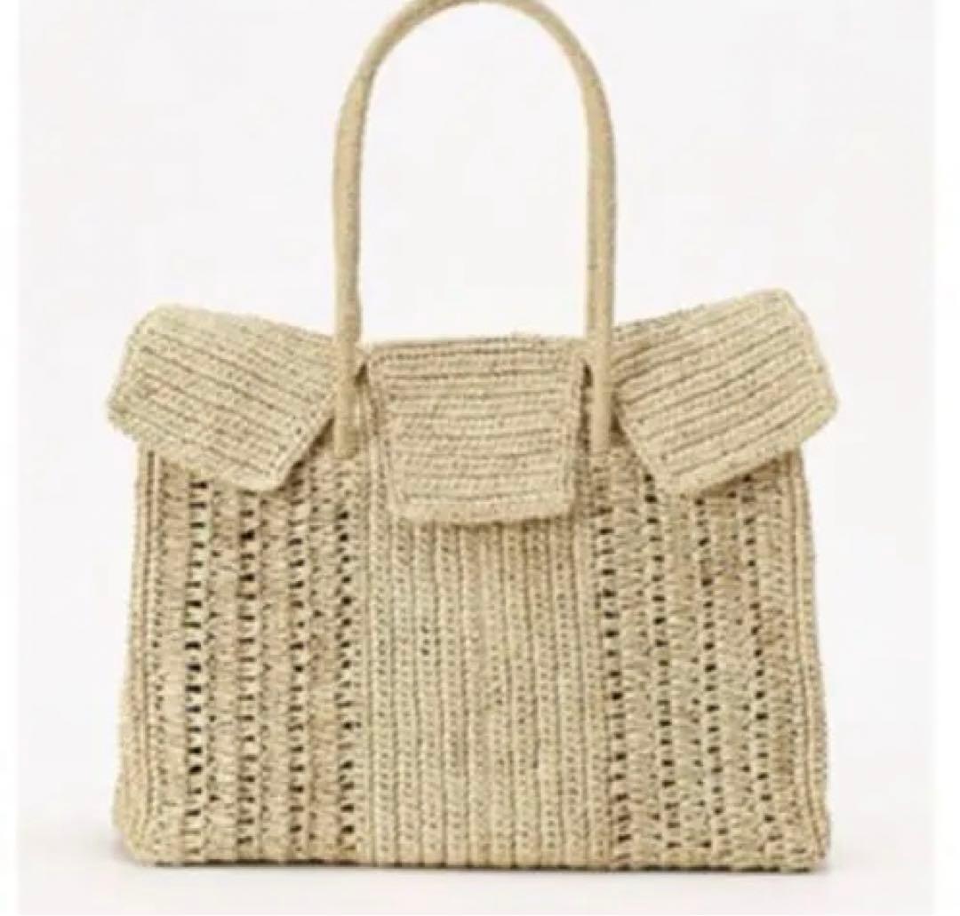 【MAISON N.H PARIS 】ラフィア ＤＡＨＬＩＡ　トートバッグ