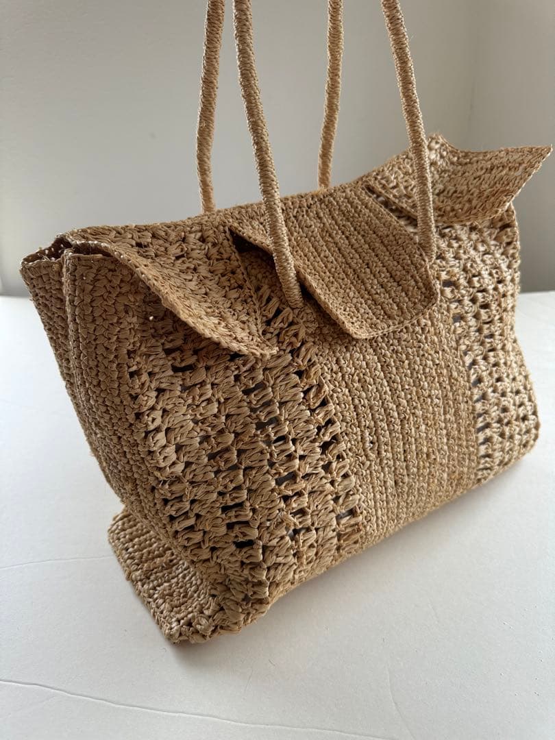 【MAISON N.H PARIS 】ラフィア ＤＡＨＬＩＡ　トートバッグ