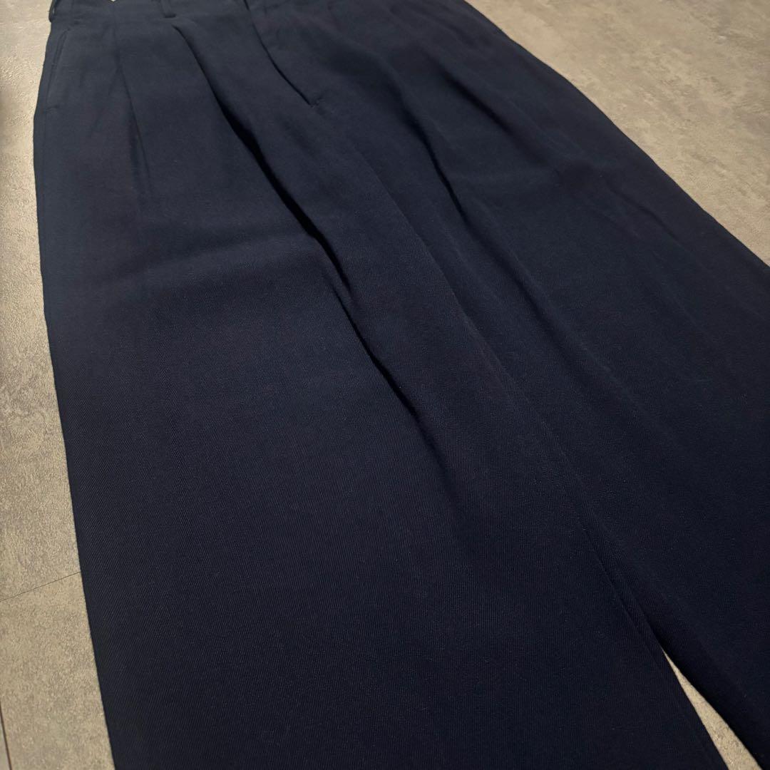 50s 60s レーヨンギャバジンスラックス ネイビー 紺 vintage