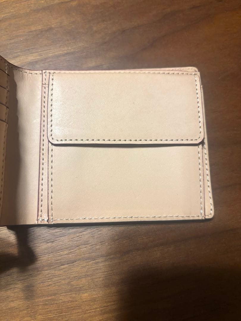 【最終値下げ】CIMABUE 二つ折り財布　コードバン　グリーン財布　本革