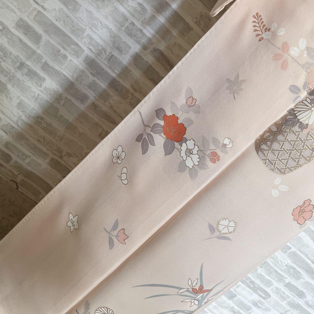 訪問着　フルセット　花籠　桜や花々　金彩加工　金駒刺繍　着物　Q5