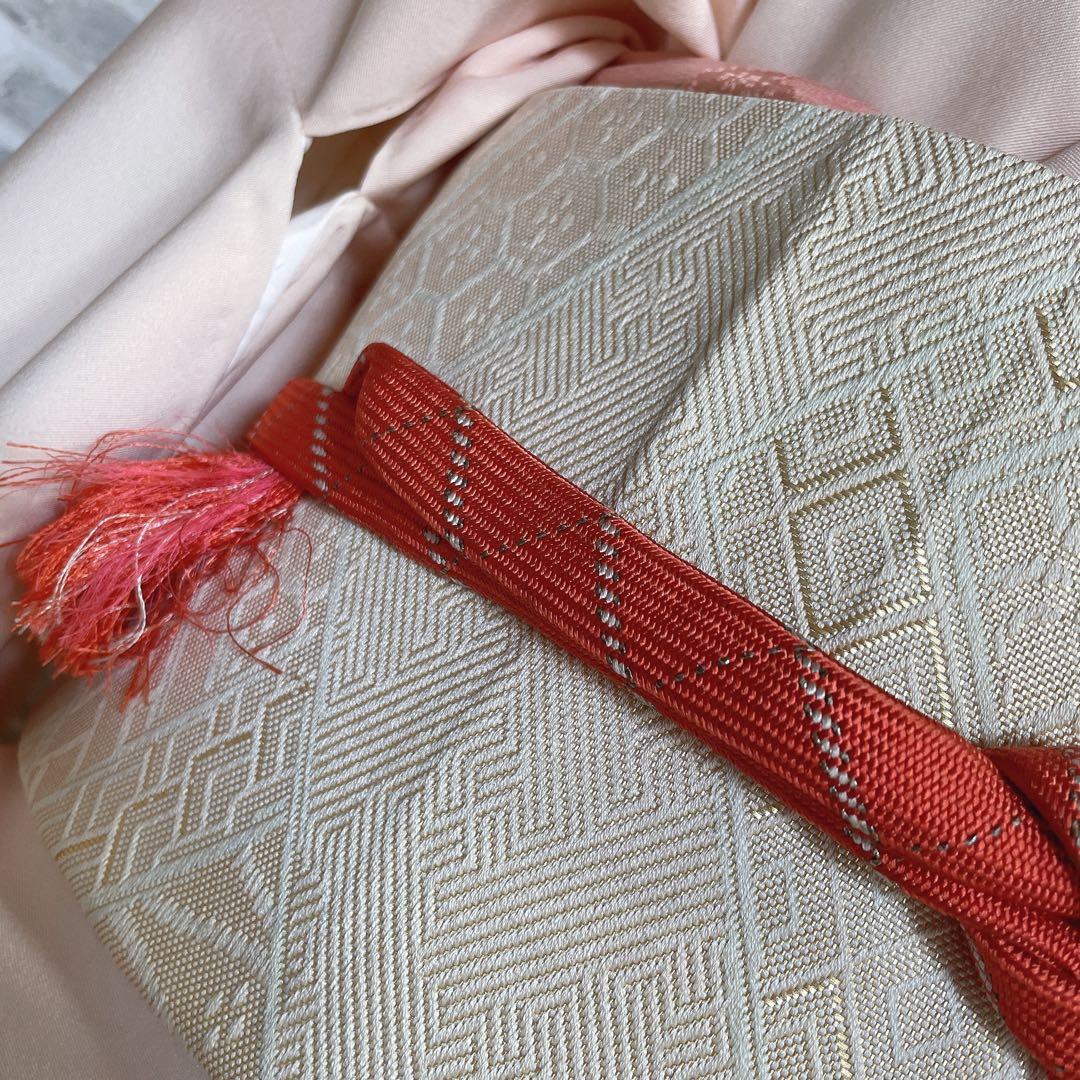 訪問着　フルセット　花籠　桜や花々　金彩加工　金駒刺繍　着物　Q5