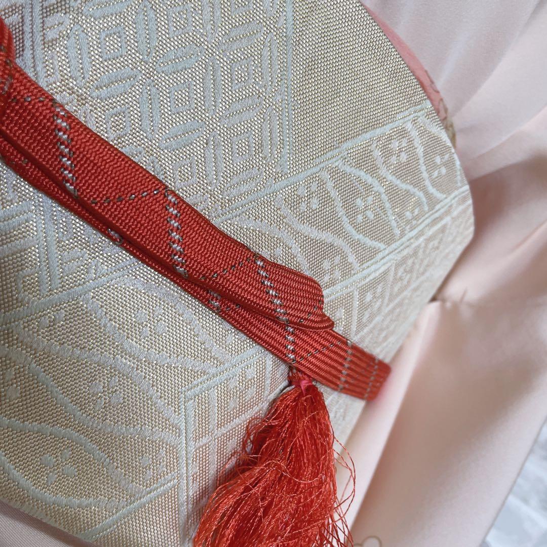 訪問着　フルセット　花籠　桜や花々　金彩加工　金駒刺繍　着物　Q5