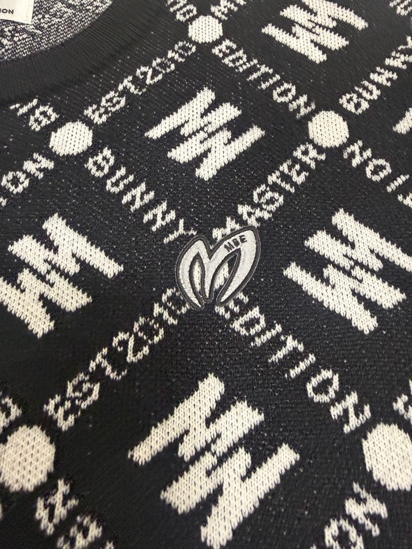 マスターバニーエディション　クルーネックニット Mロゴモノグラム柄　サイズ6