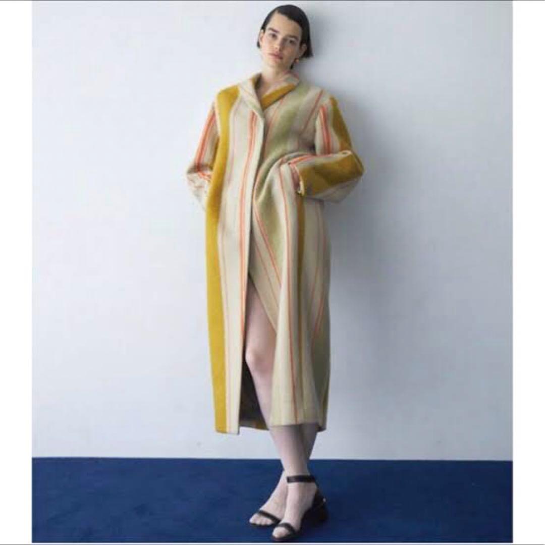 LA5003 IRENE アイレネ ロング ストライプコート ベージュ 36