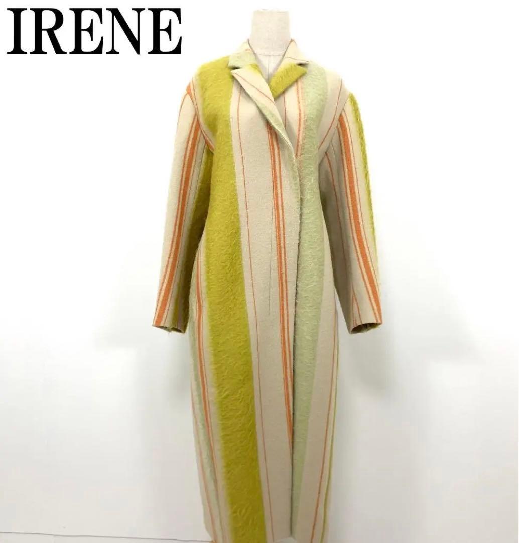 LA5003 IRENE アイレネ ロング ストライプコート ベージュ 36