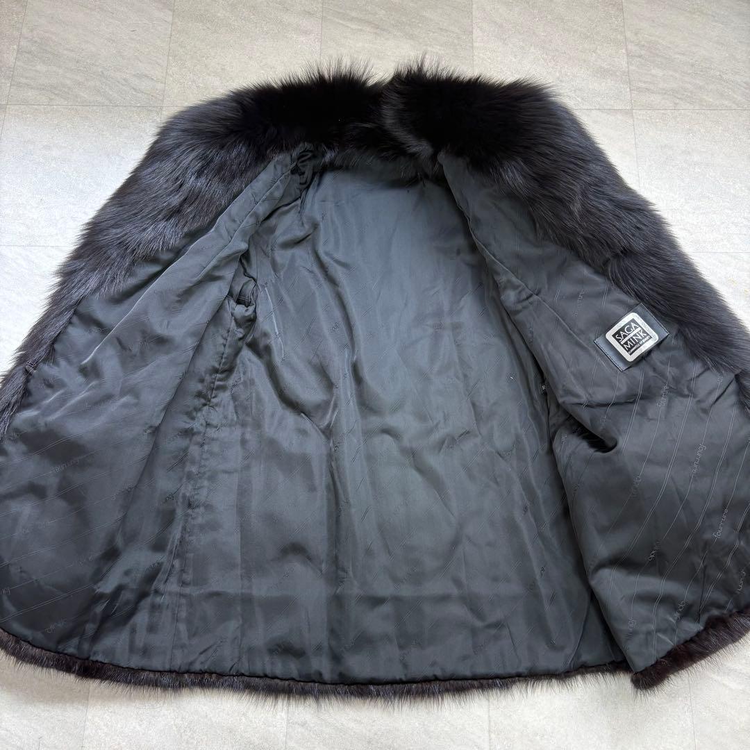 美品　SAGA MINK サガミンク 毛皮コート ミンク フォックス 切り替え