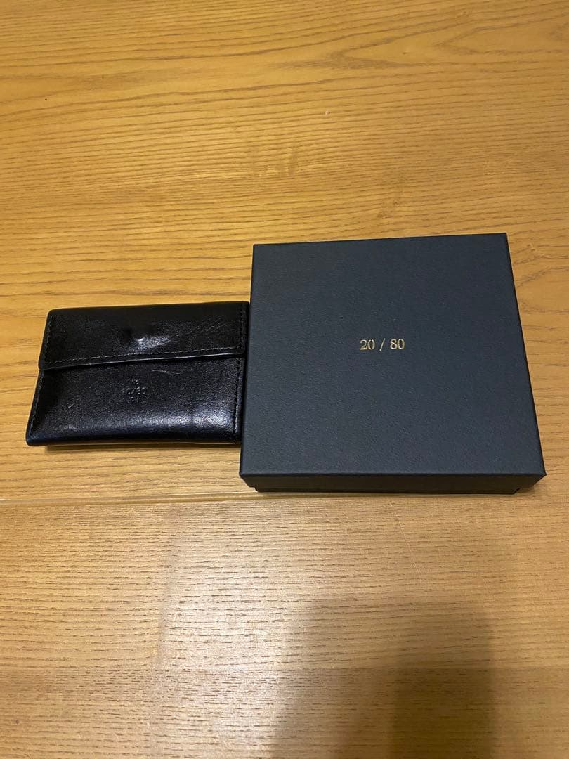 ブラックレザー 三つ折り財布 (トゥエンティーエイティー)