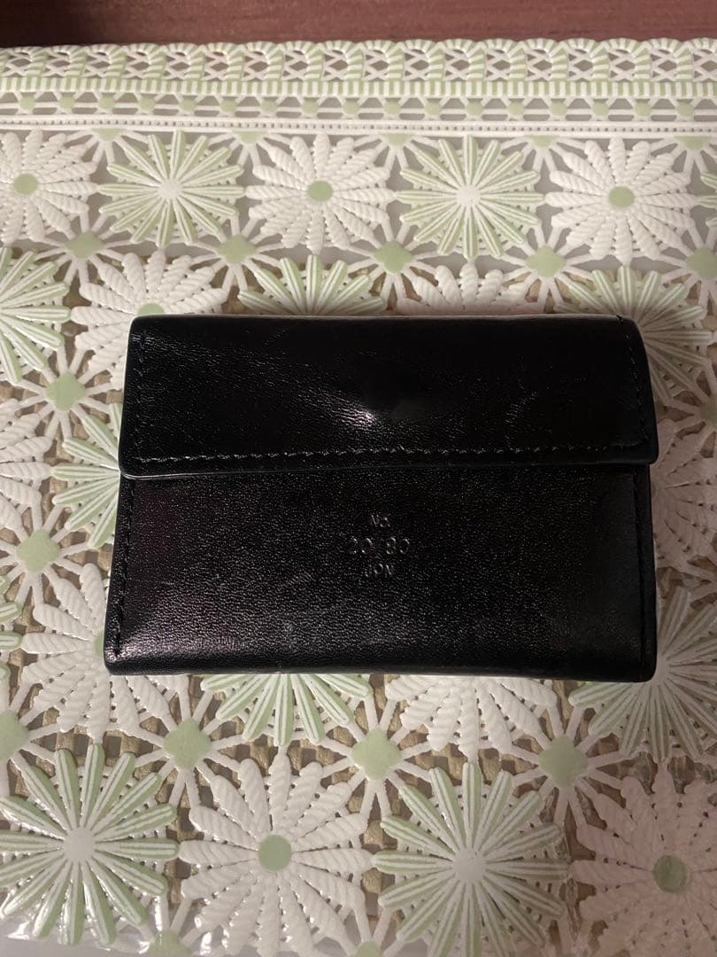 ブラックレザー 三つ折り財布 (トゥエンティーエイティー)