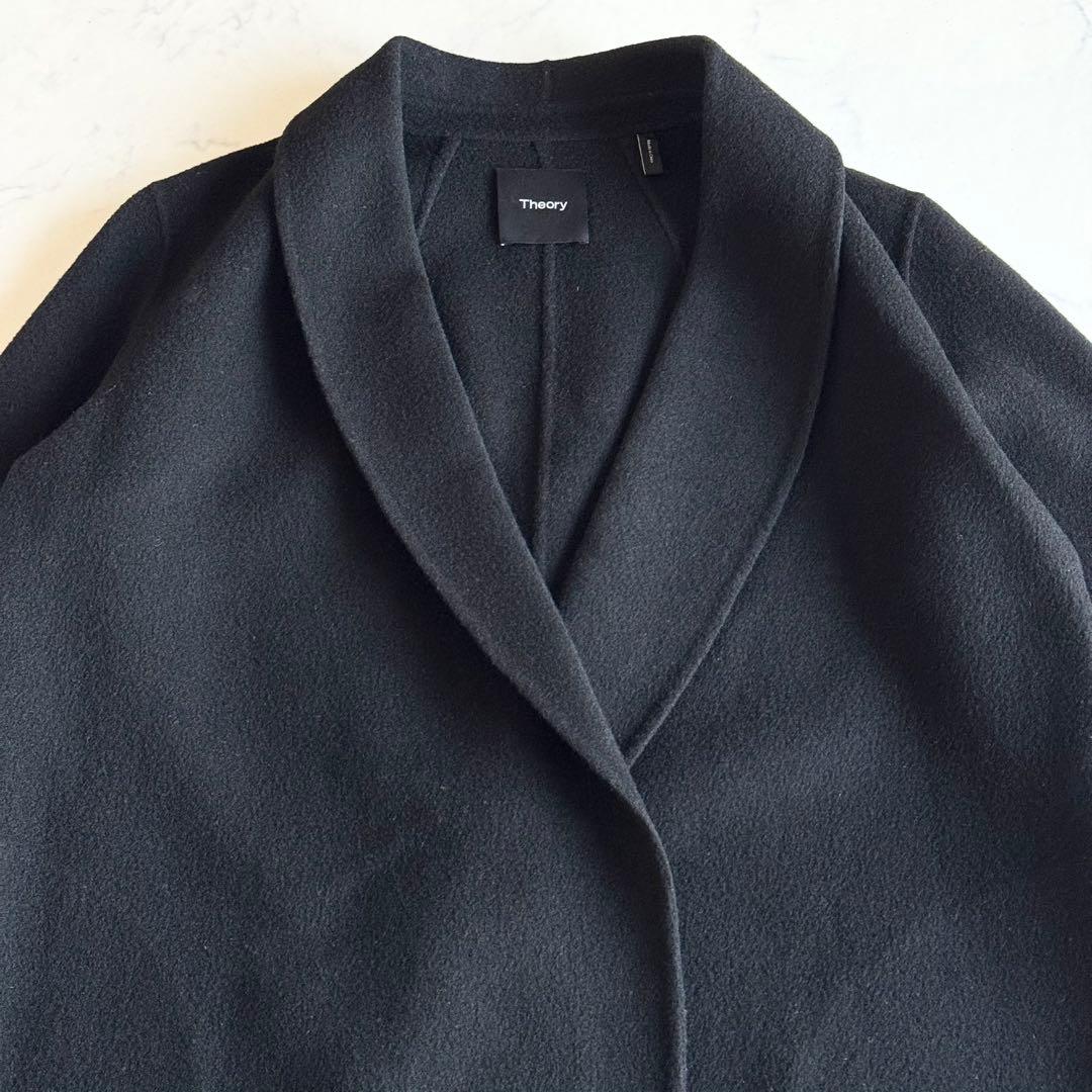 現行タグ 近年モデル セオリー カシミヤ混 ダブルフェイス ショールカラーコート
