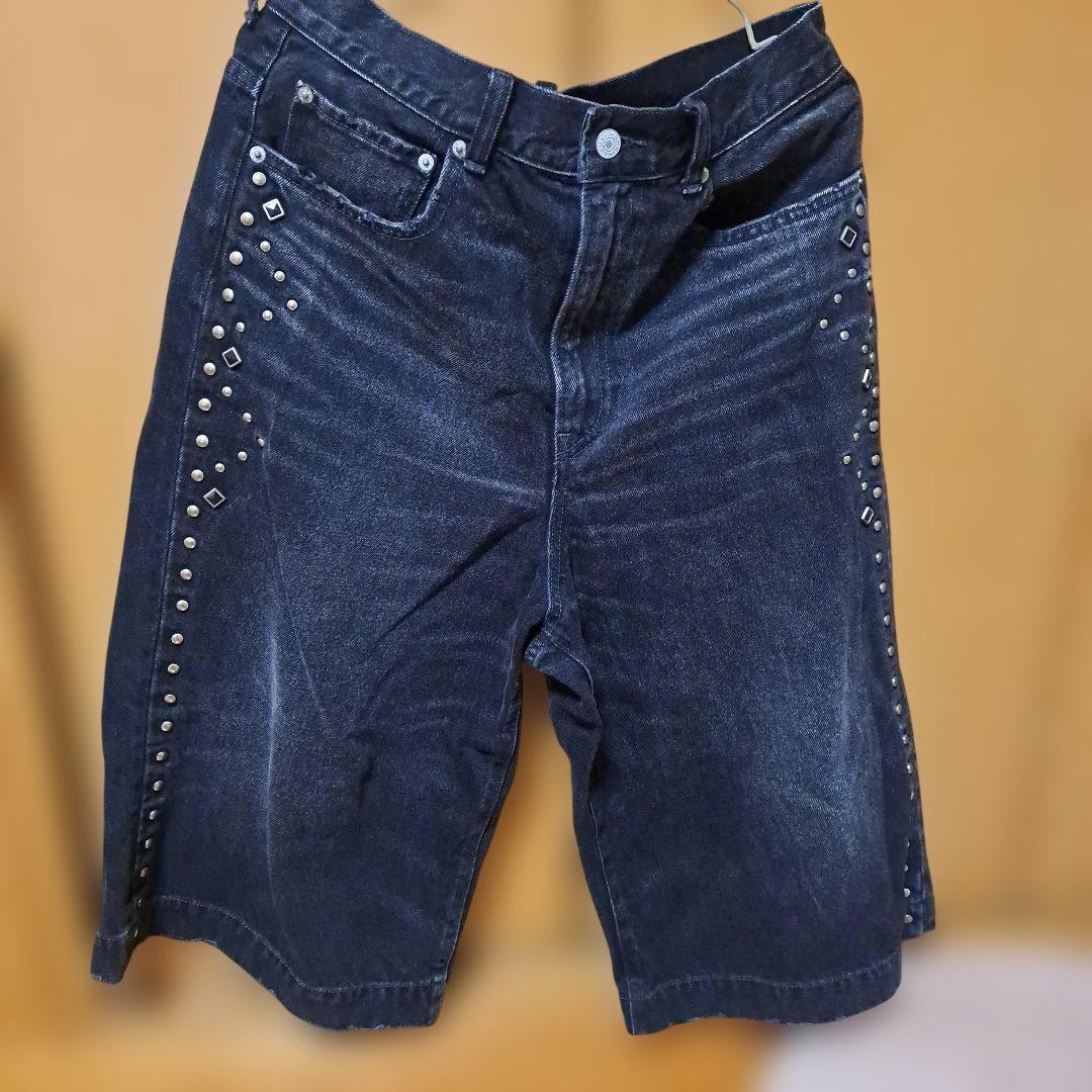 お値下げ最終今季RNA★スタッズラインルーズカットレングスパンツ