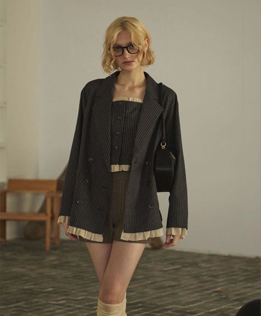 loin nuit ロワンニュイ フリルレイヤードデザインジャケット