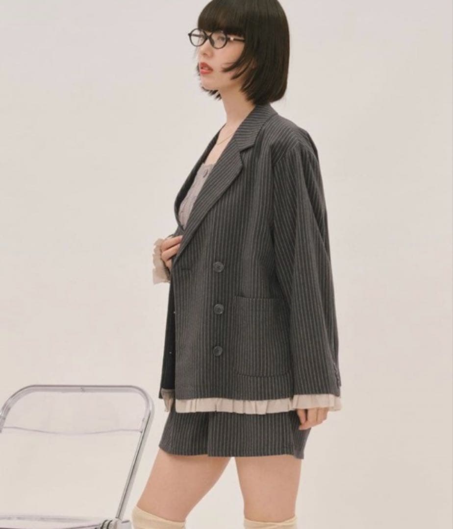 loin nuit ロワンニュイ フリルレイヤードデザインジャケット