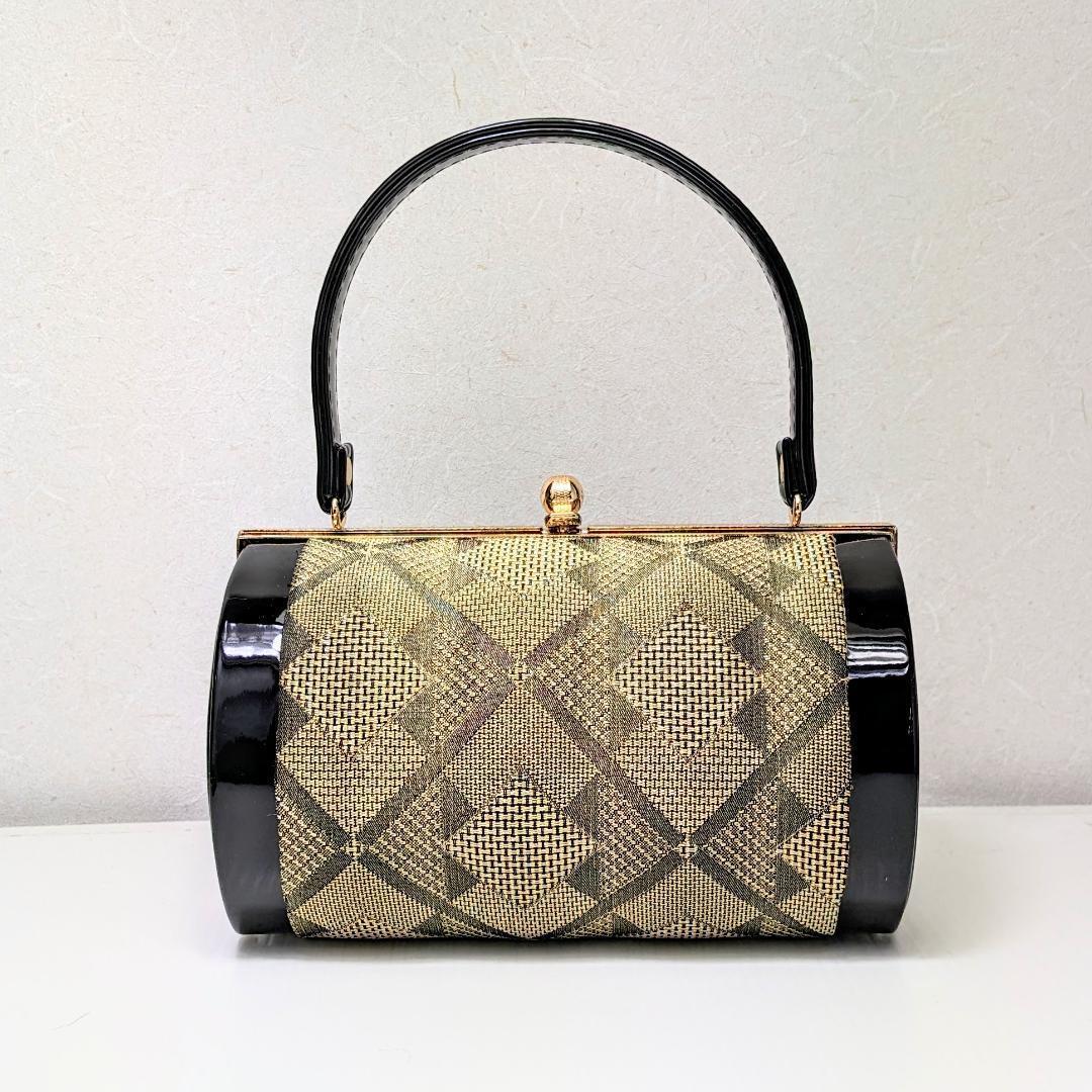 和装 草履バッグセット 帯地 黒×金 3枚芯 フリーサイズ k15-17