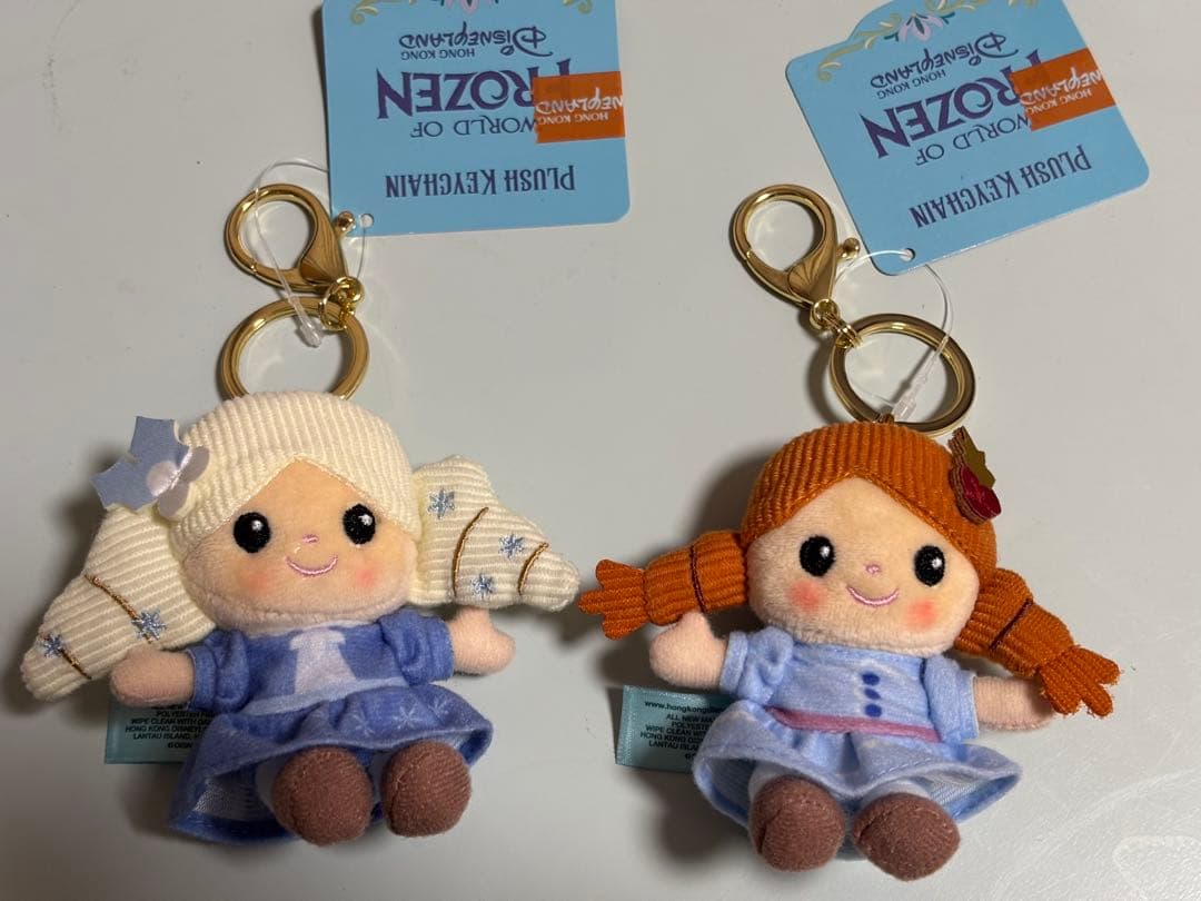 香港ディズニー アナ エルサ ぬいぐるみキーチェーン アナ雪 クリスマス