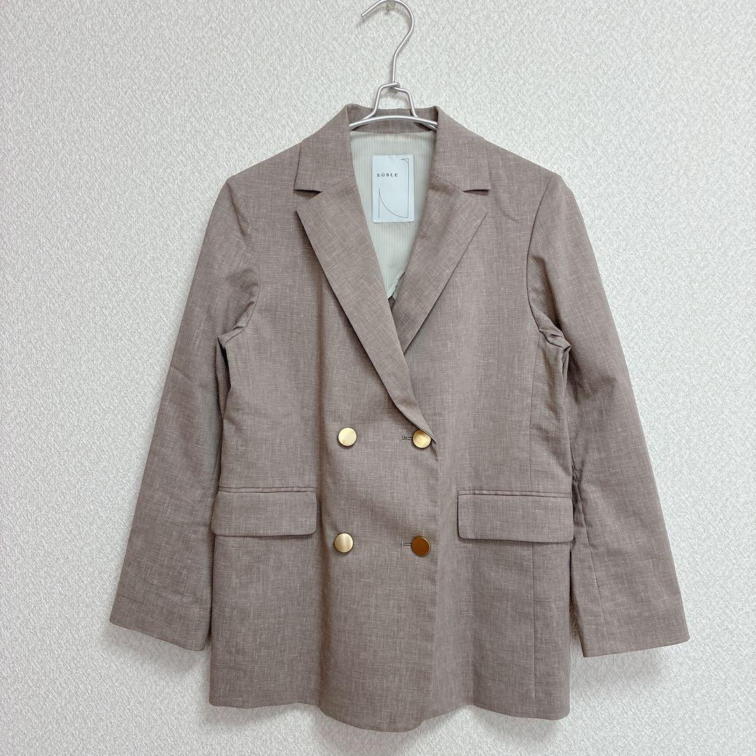 美品✨ NOBLE ノーブル リネン 金ボタン ダブル テーラードジャケット