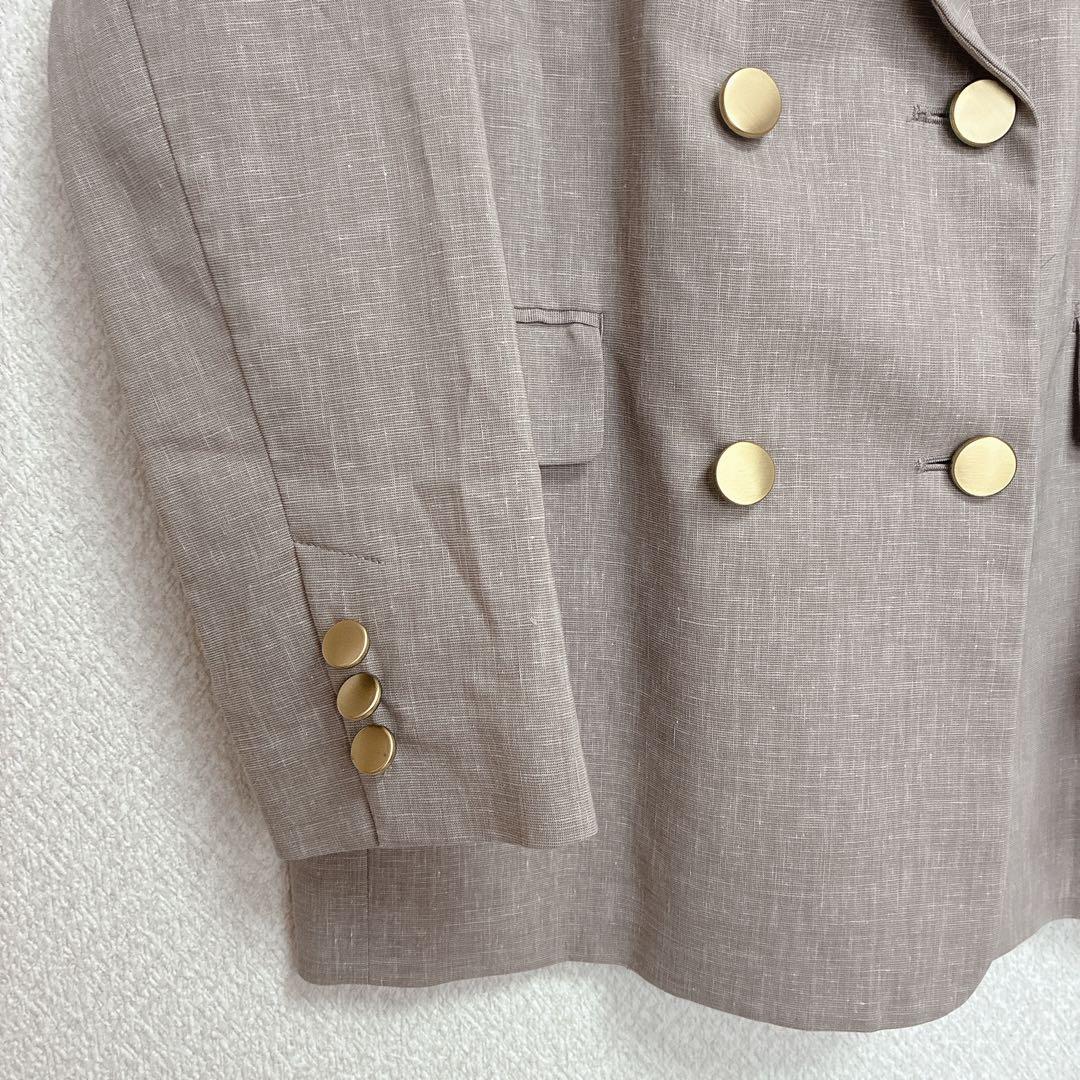 美品✨ NOBLE ノーブル リネン 金ボタン ダブル テーラードジャケット