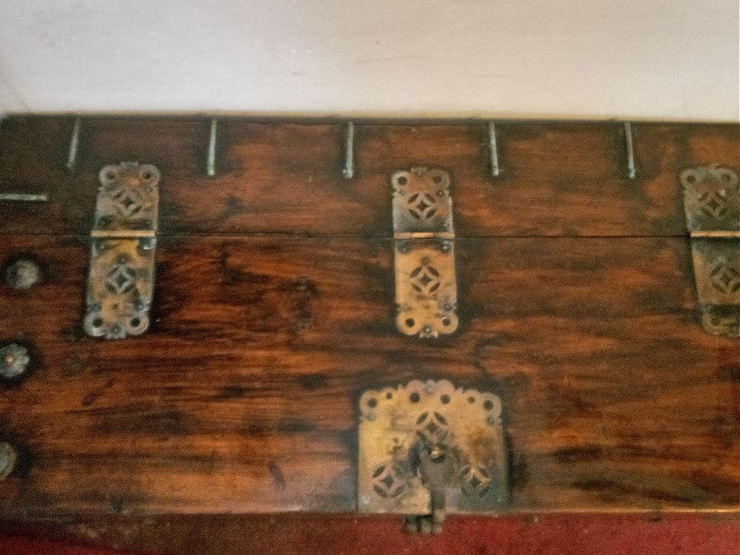 李朝家具　トンケ　ダークブラウン　木製アジアン収納箱