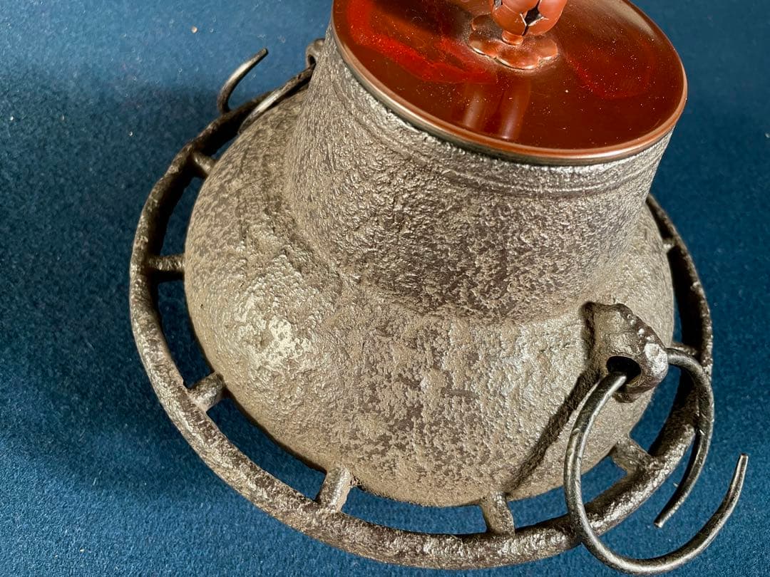 値下げ⭕️「祖」 淡々斎好 車軸釜 岩肌 巻貝鐶付 釜鐶 茶道具 （124B）