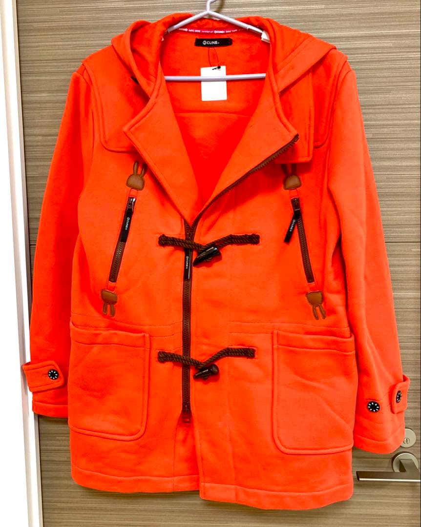 【一点モノ】オレンジ ダッフルコート ウサギロゴ付き【サンプル品レア】cune