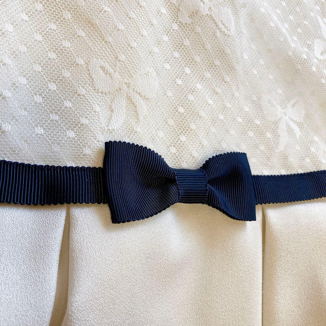 120size ホワイト×ネイビー 入学 卒園 発表会 フォーマル