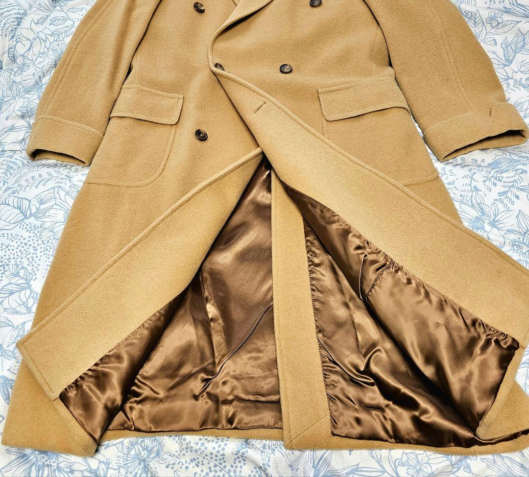 ブルックスブラザーズ イタリア製 キャメル ダブルブレスト コート50　傷有