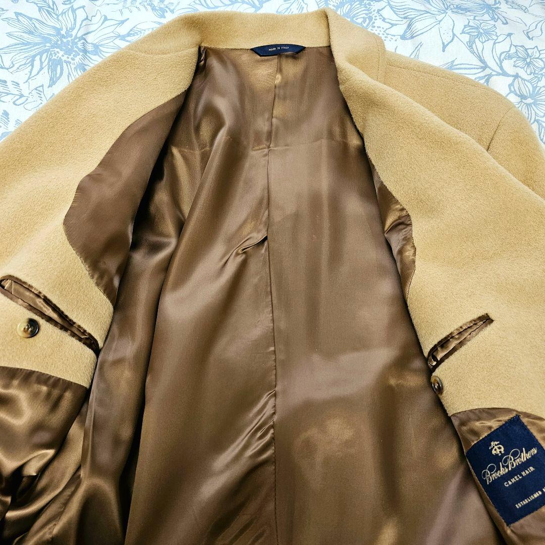 ブルックスブラザーズ イタリア製 キャメル ダブルブレスト コート50　傷有