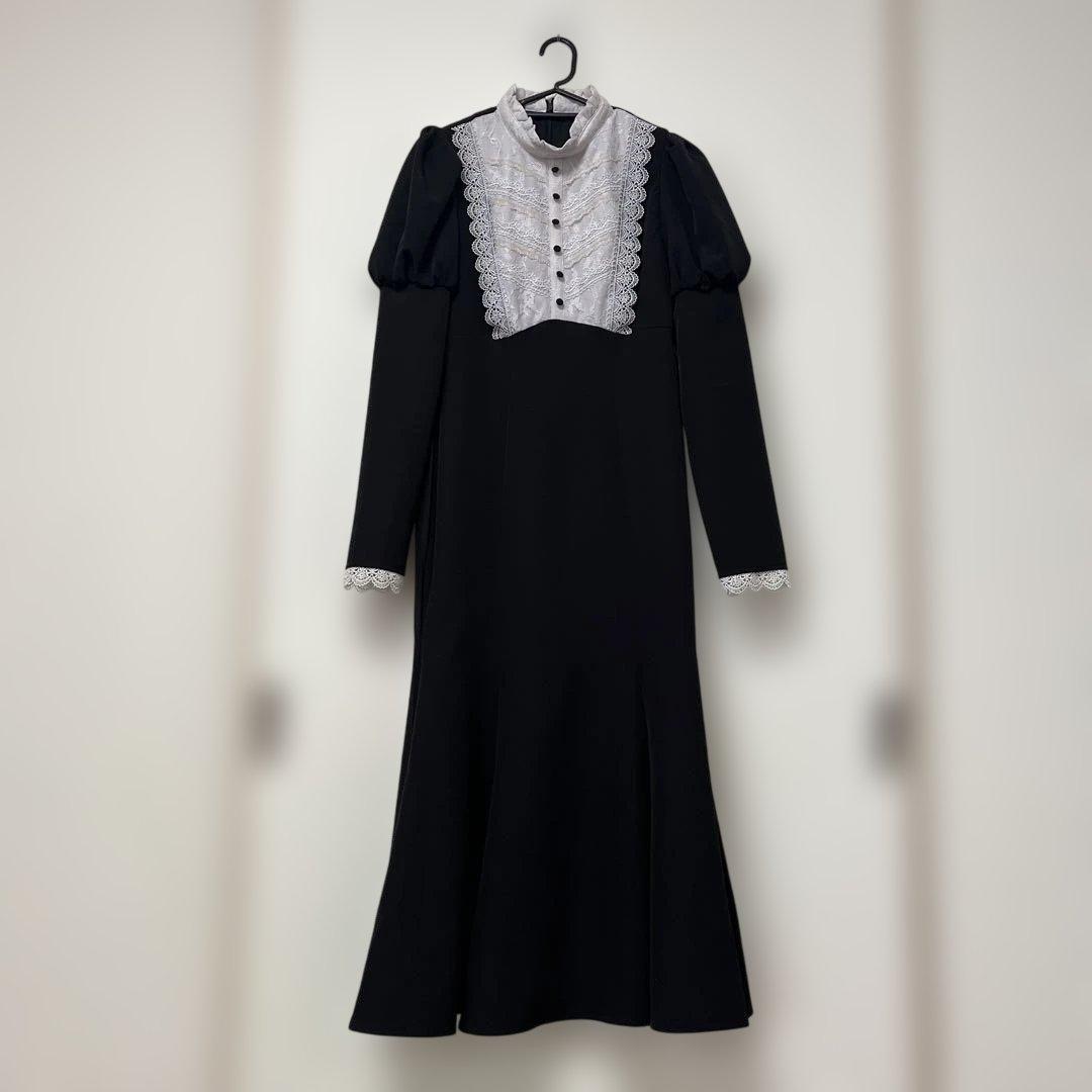 Rosé Muse lace maid style dress black S