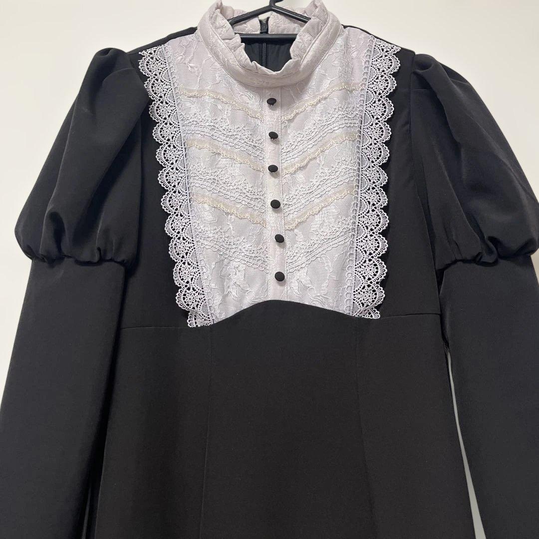 Rosé Muse lace maid style dress black S