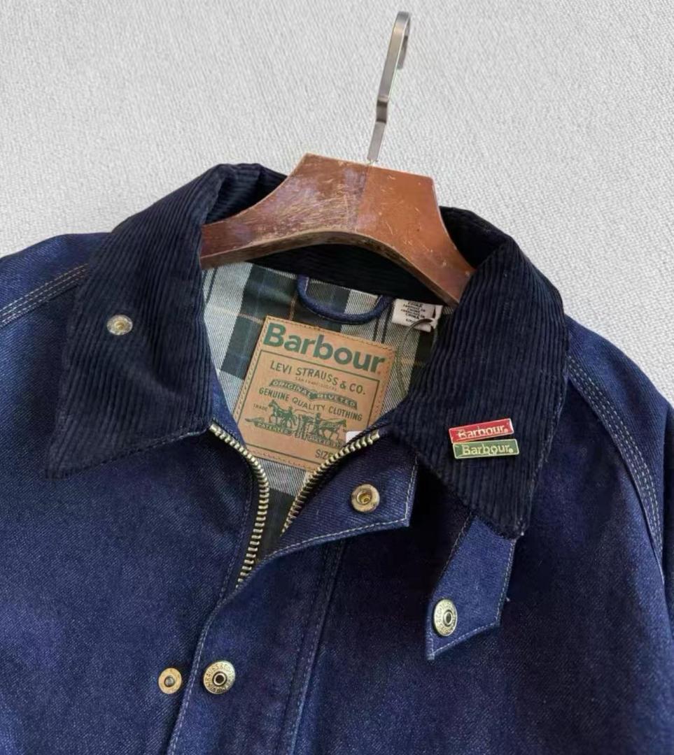 Barbour ネイビー デニムジャケットS
