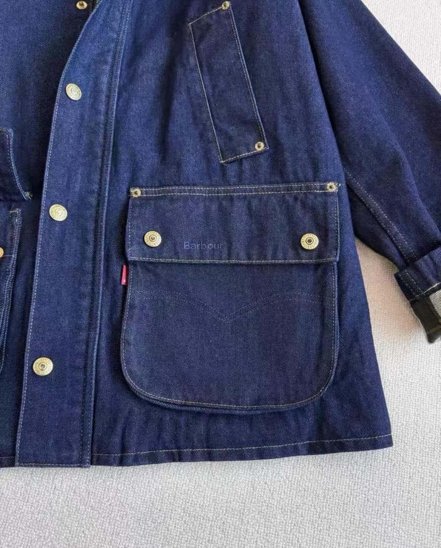 Barbour ネイビー デニムジャケットS
