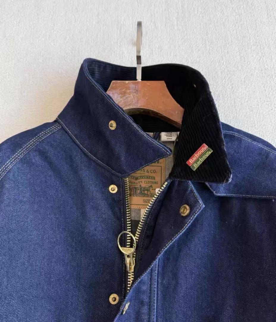 Barbour ネイビー デニムジャケットS