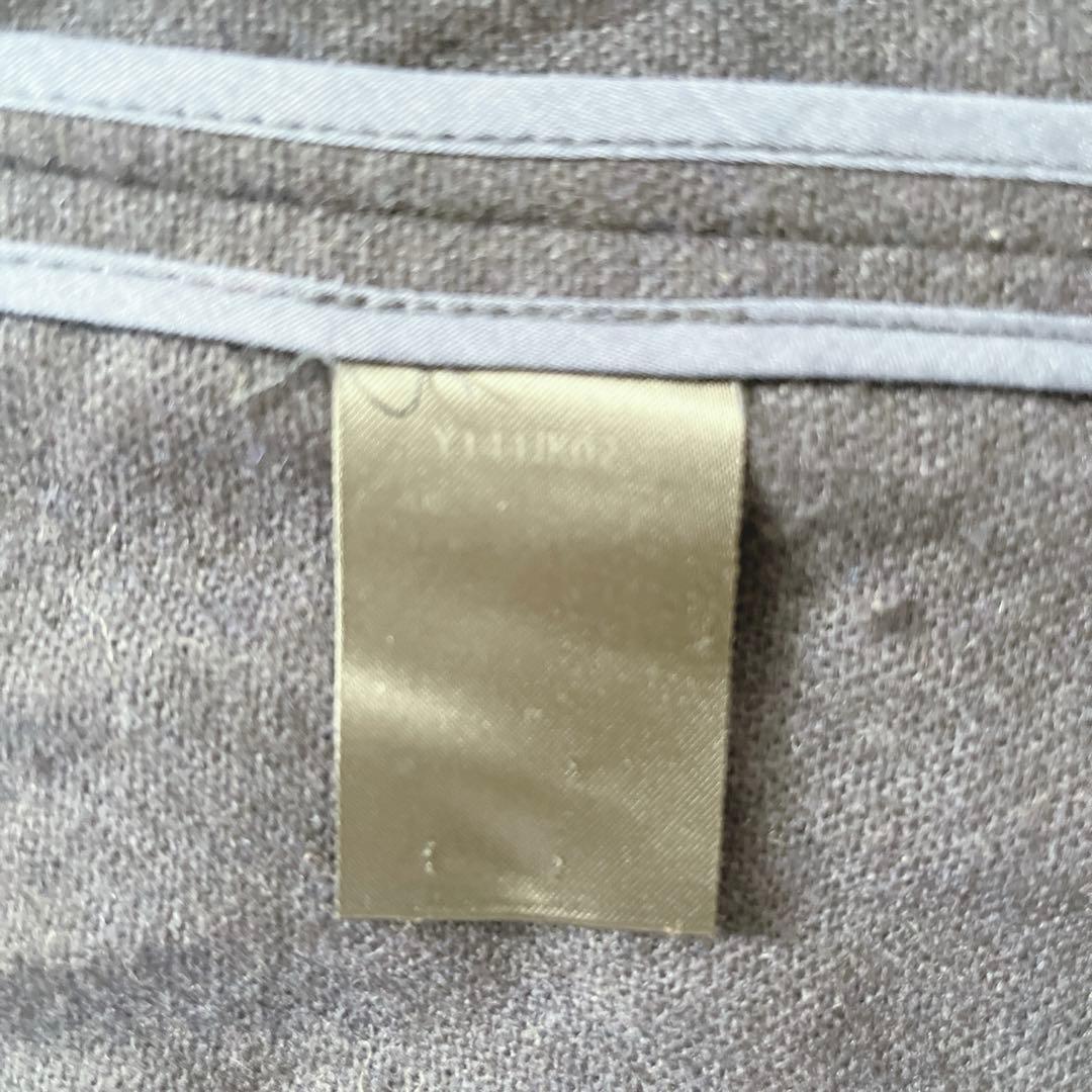 希少　ヤントル　ノーカラー　ジャケット　ネイビー