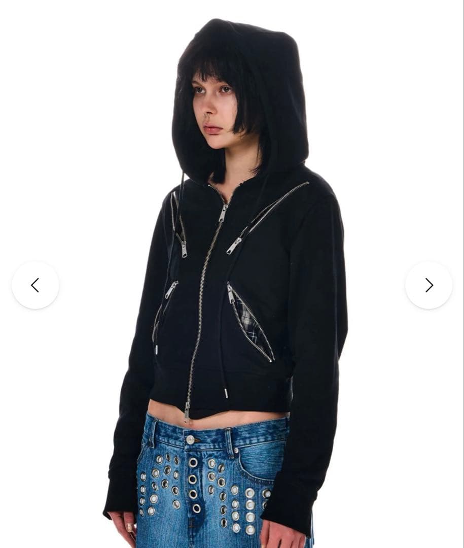 beeden DUALITY ZIP DESIGN HOODIE ブラック