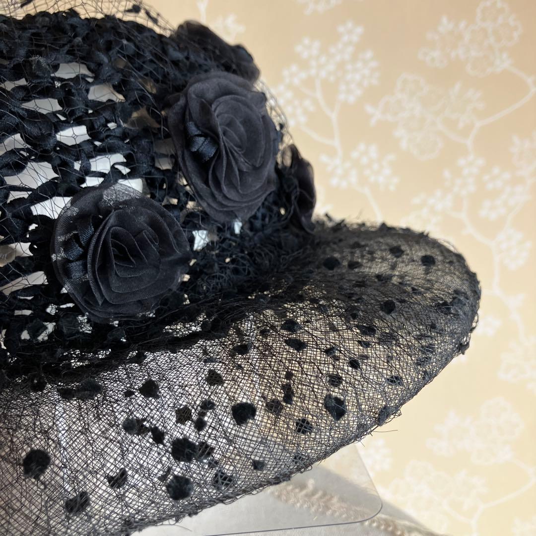 銀座ボーグ　シルク土台　レースとチュールの帽子