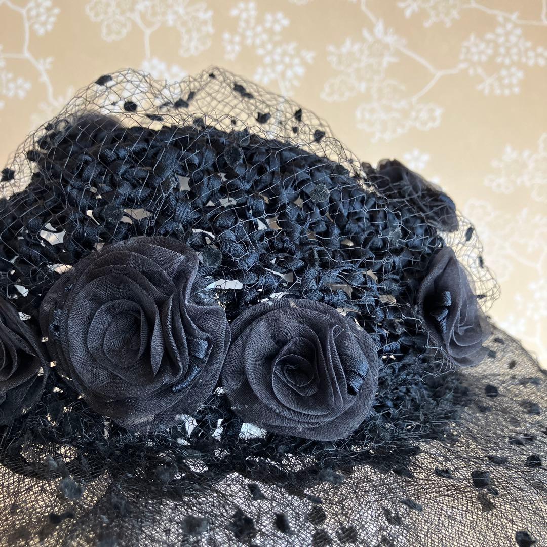 銀座ボーグ　シルク土台　レースとチュールの帽子